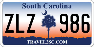 SC license plate ZLZ986