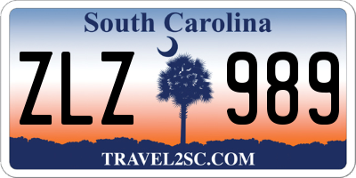 SC license plate ZLZ989