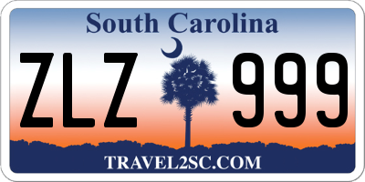 SC license plate ZLZ999