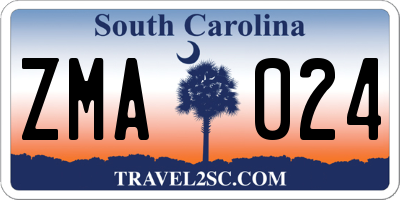SC license plate ZMA024
