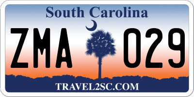 SC license plate ZMA029