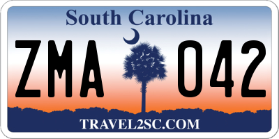 SC license plate ZMA042