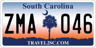 SC license plate ZMA046
