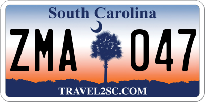 SC license plate ZMA047