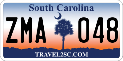 SC license plate ZMA048