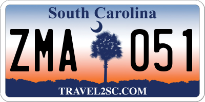 SC license plate ZMA051