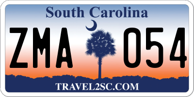 SC license plate ZMA054