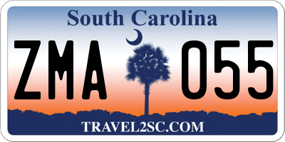 SC license plate ZMA055