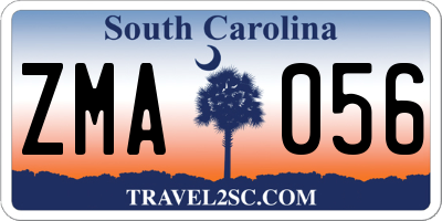 SC license plate ZMA056