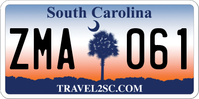 SC license plate ZMA061