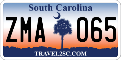 SC license plate ZMA065