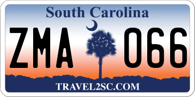 SC license plate ZMA066