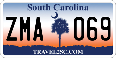 SC license plate ZMA069