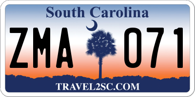 SC license plate ZMA071