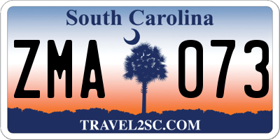 SC license plate ZMA073