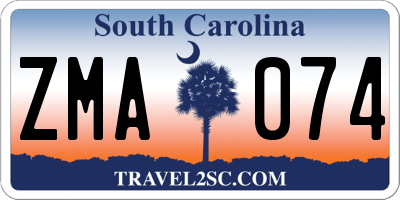 SC license plate ZMA074