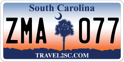 SC license plate ZMA077