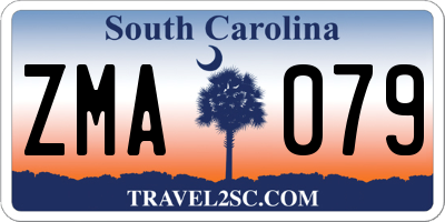 SC license plate ZMA079