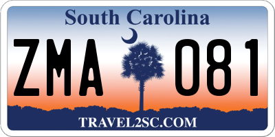 SC license plate ZMA081