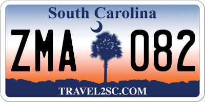 SC license plate ZMA082