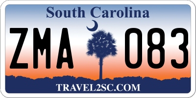 SC license plate ZMA083