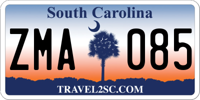 SC license plate ZMA085