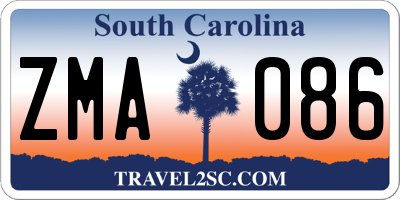 SC license plate ZMA086