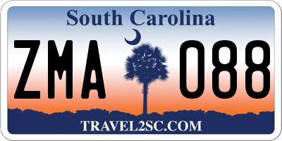 SC license plate ZMA088