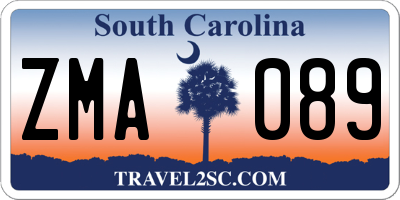 SC license plate ZMA089