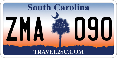 SC license plate ZMA090