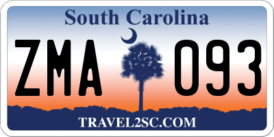 SC license plate ZMA093
