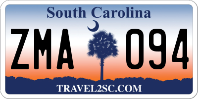 SC license plate ZMA094