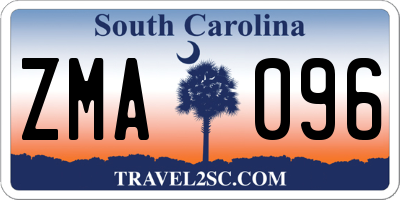 SC license plate ZMA096