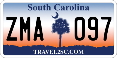 SC license plate ZMA097