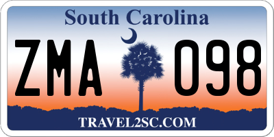 SC license plate ZMA098