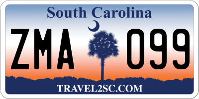 SC license plate ZMA099