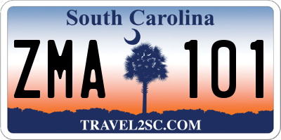SC license plate ZMA101