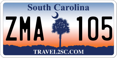 SC license plate ZMA105