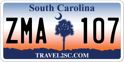 SC license plate ZMA107