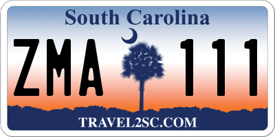 SC license plate ZMA111