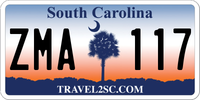 SC license plate ZMA117