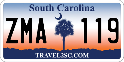 SC license plate ZMA119