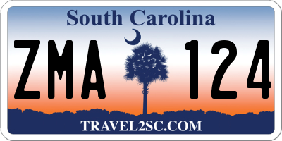SC license plate ZMA124