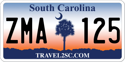 SC license plate ZMA125