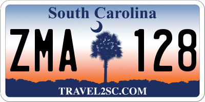 SC license plate ZMA128