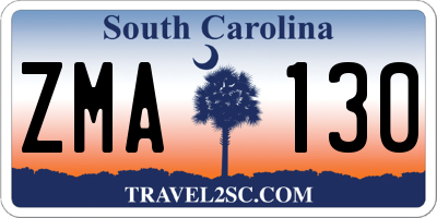 SC license plate ZMA130