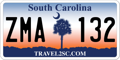 SC license plate ZMA132