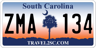 SC license plate ZMA134
