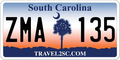 SC license plate ZMA135
