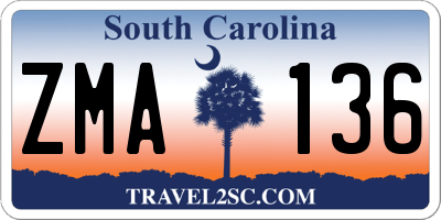 SC license plate ZMA136